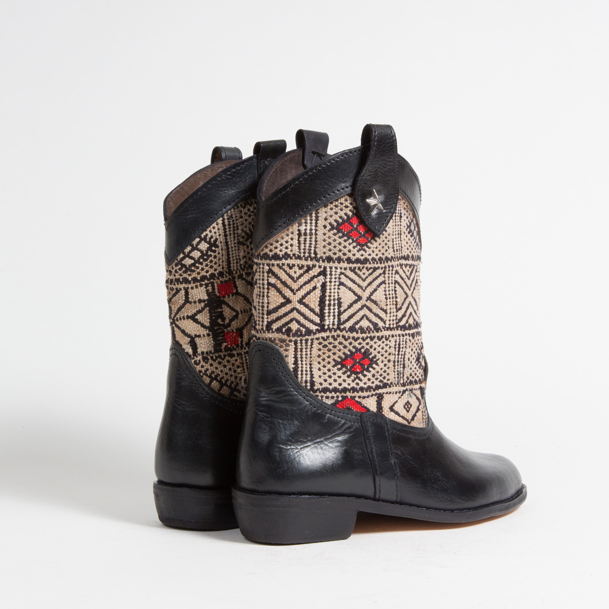 Bottines Kilim cuir mababouche artisanales (Réf. MN10-39)