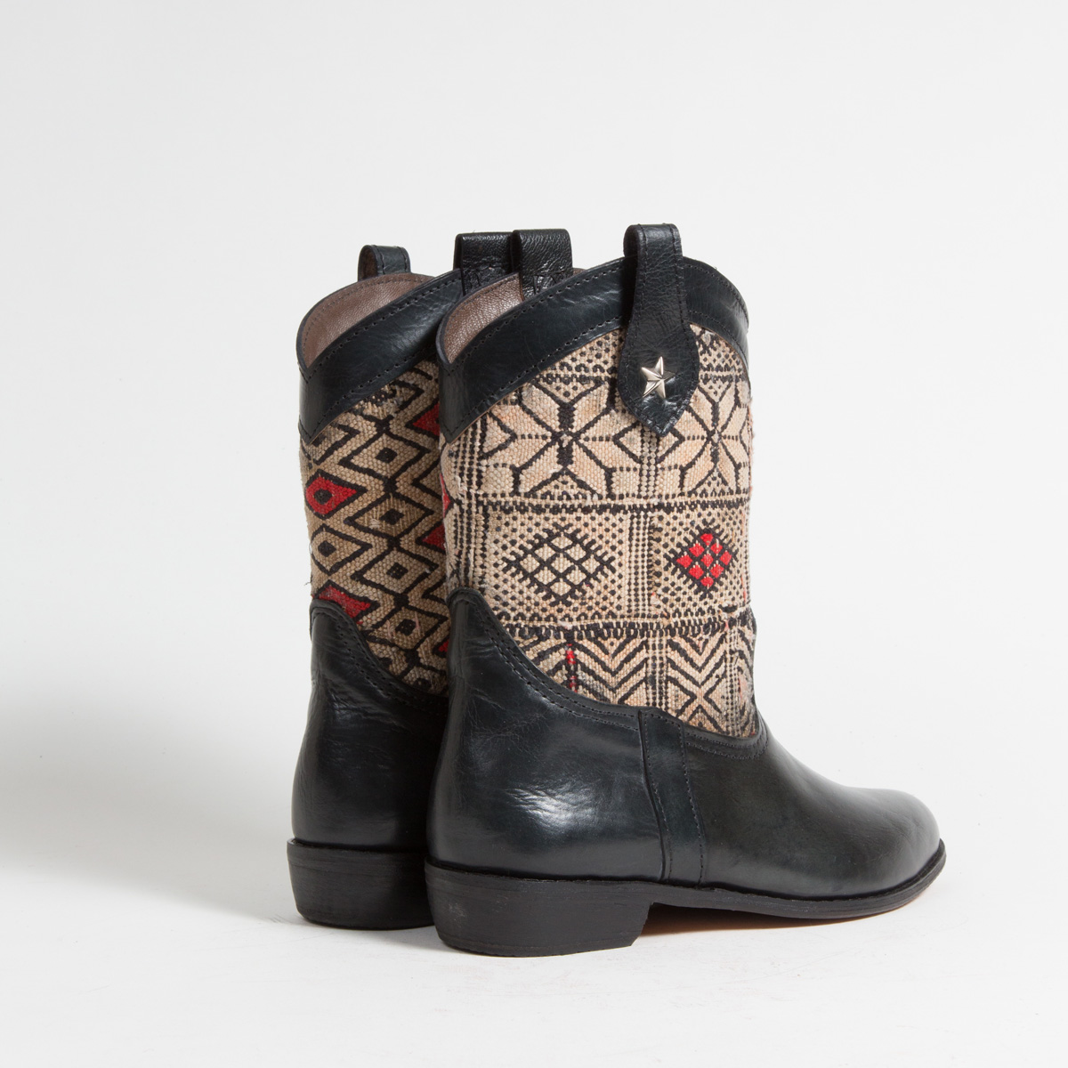 Bottines Kilim cuir mababouche artisanales (Réf. MN11-40)