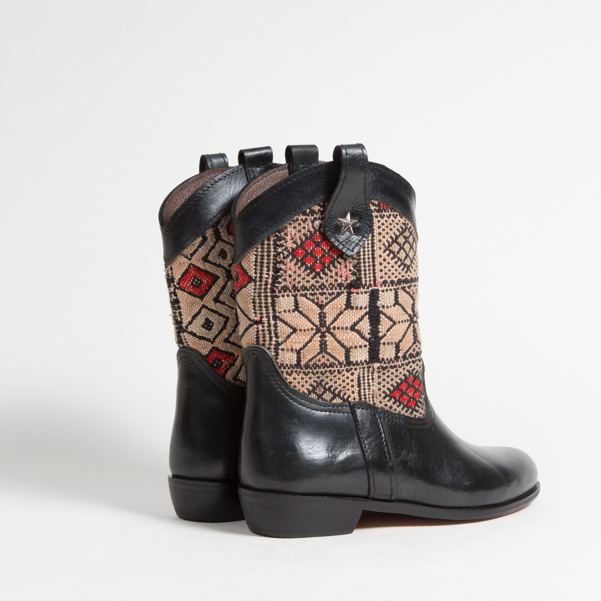 Bottines Kilim cuir mababouche artisanales (Réf. MN12-40)