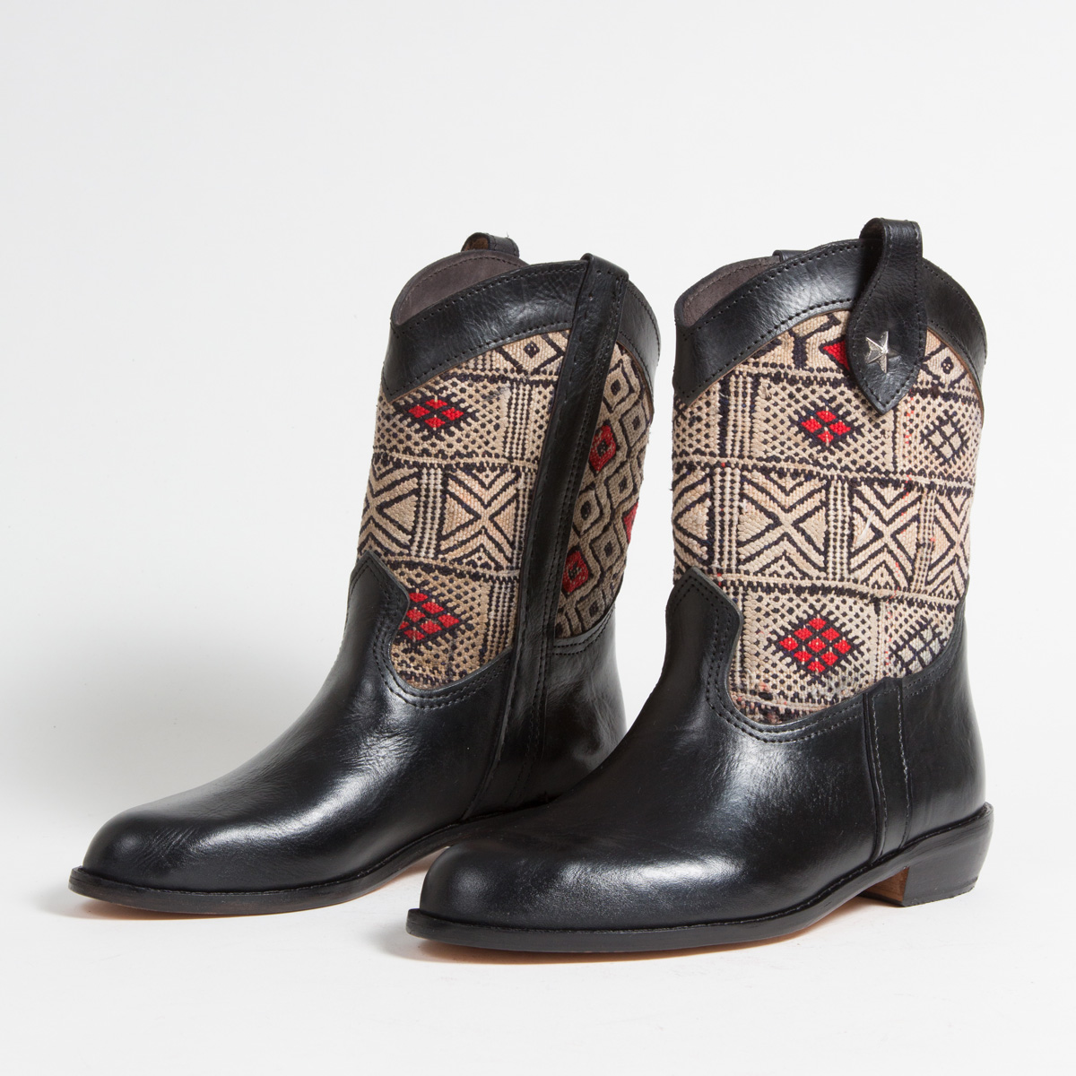 Bottines Kilim cuir mababouche artisanales (Réf. MN13-40)