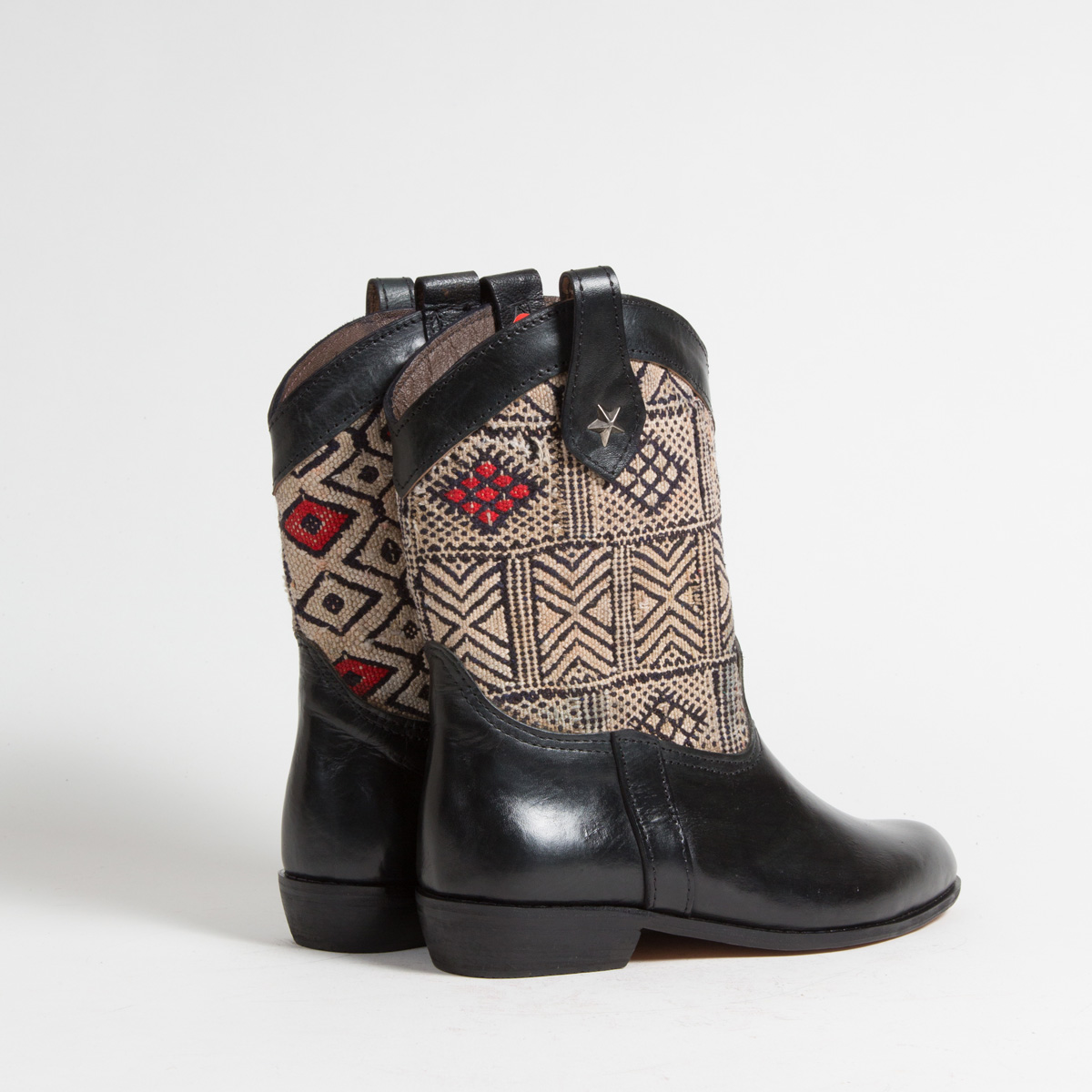 Bottines Kilim cuir mababouche artisanales (Réf. MN14-41)