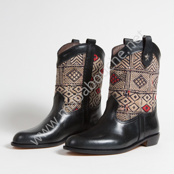 Bottines Kilim cuir mababouche authentiques et éthiques (Réf. MN16-42)