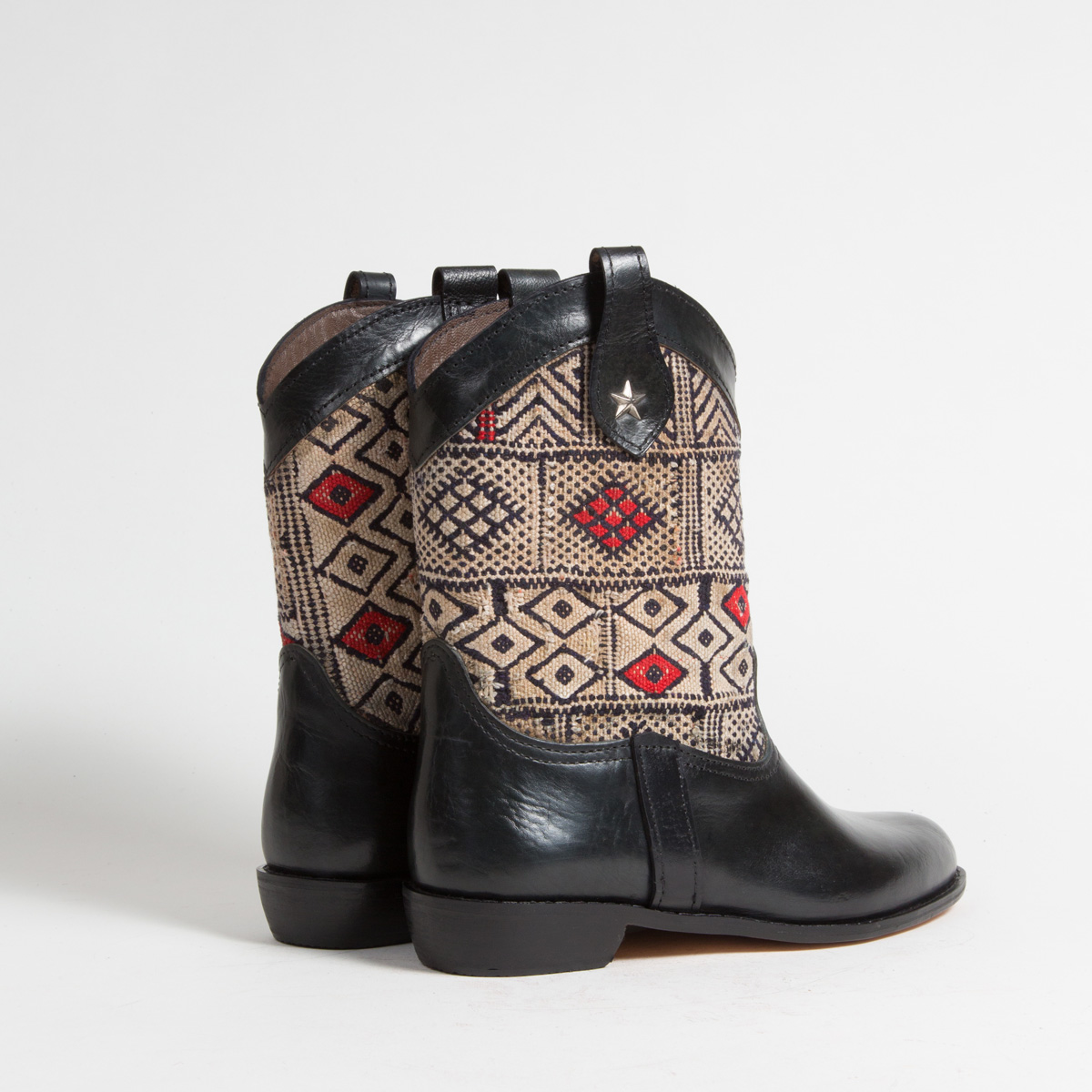 Bottines Kilim cuir mababouche artisanales (Réf. MN16-42)