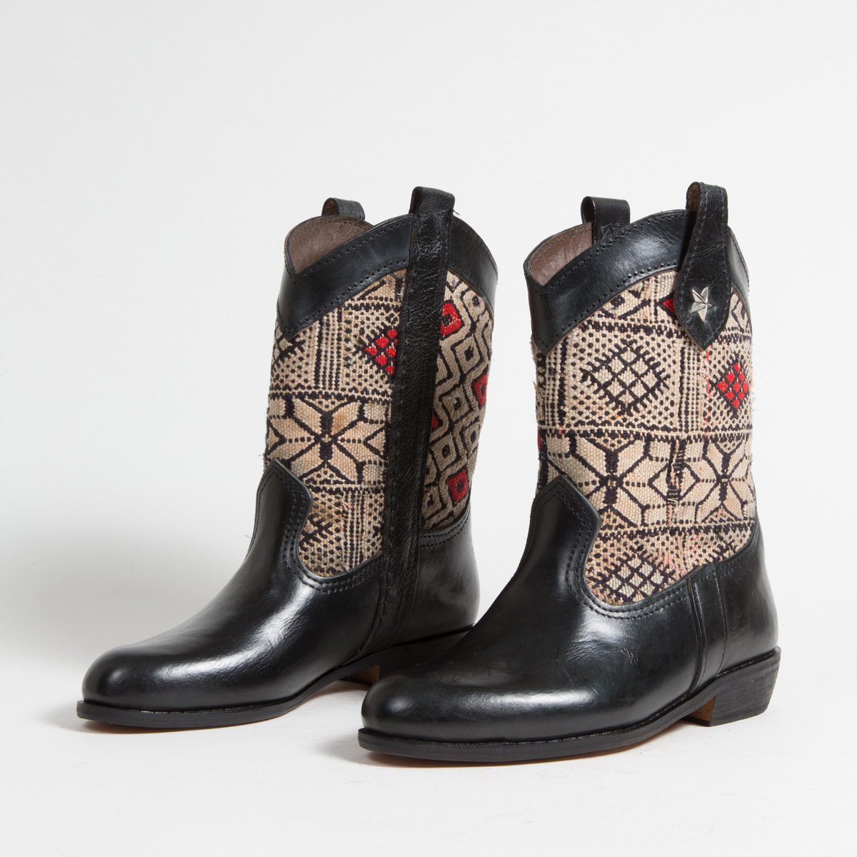 Bottines Kilim cuir mababouche artisanales (Réf. MN2-37)