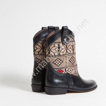 Bottines Kilim cuir mababouche authentiques et éthiques (Réf. MN5-38)