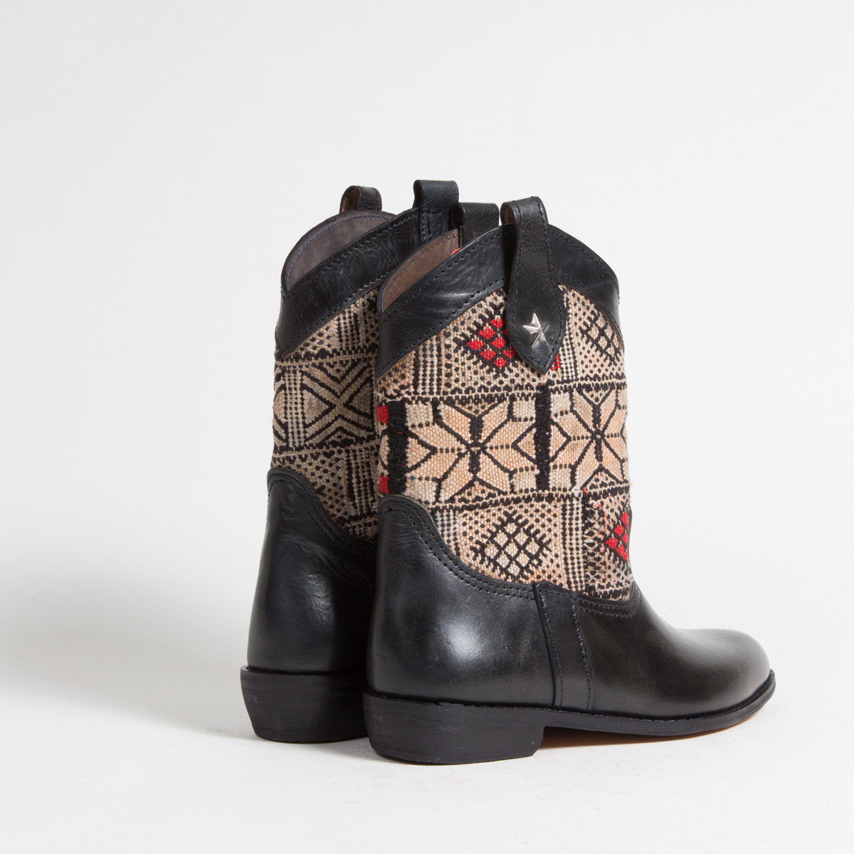 Bottines Kilim cuir mababouche artisanales (Réf. MN8-39)