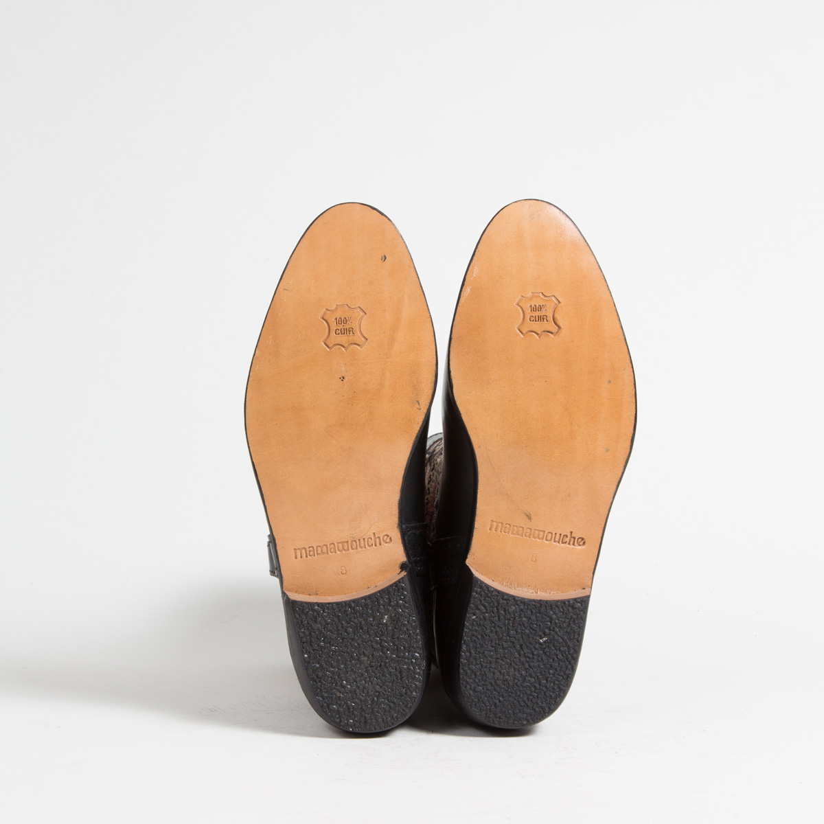Bottines Kilim cuir mababouche artisanales (Réf. MN8-39)