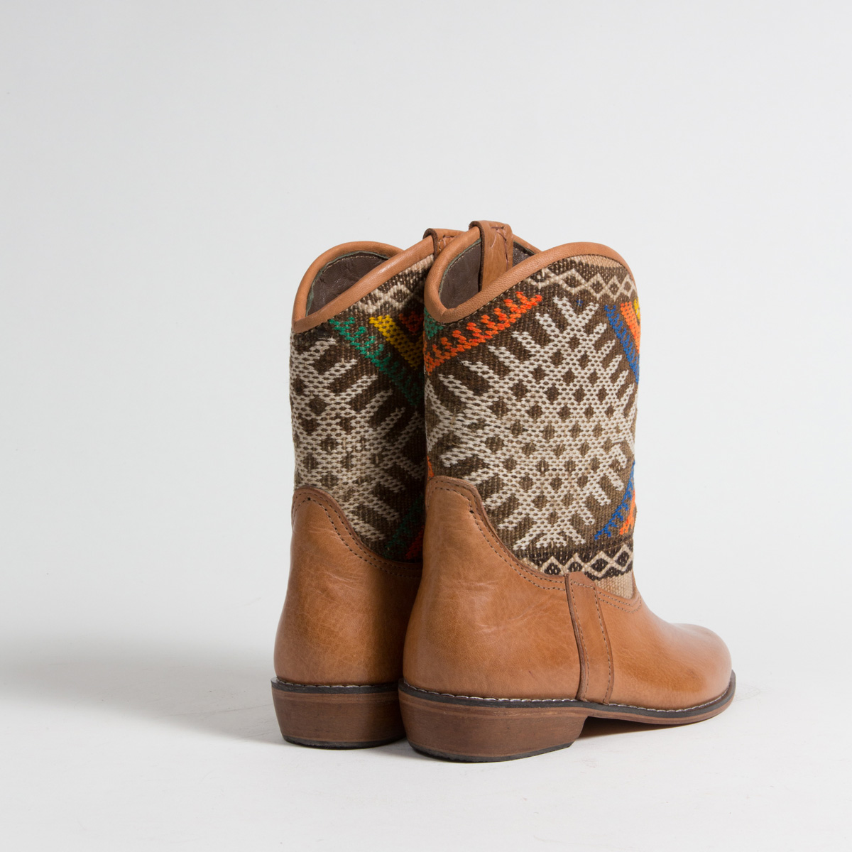 Bottines Kilim cuir mababouche artisanales (Réf. P3-37)