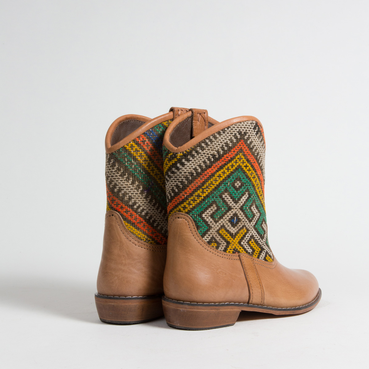 Bottines Kilim cuir mababouche artisanales (Réf. P4-38)