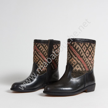 Bottines Kilim cuir mababouche authentiques et éthiques (Réf. RPN1-36)