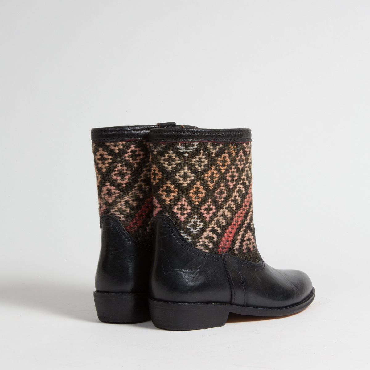 Bottines Kilim cuir mababouche artisanales (Réf. RPN1-36)