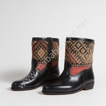 Bottines Kilim cuir mababouche authentiques et éthiques (Réf. RPN10-38)