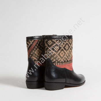 Bottines Kilim cuir mababouche authentiques et éthiques (Réf. RPN10-38)