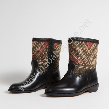 Bottines Kilim cuir mababouche authentiques et éthiques (Réf. RPN11-38)