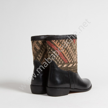 Bottines Kilim cuir mababouche authentiques et éthiques (Réf. RPN11-38)