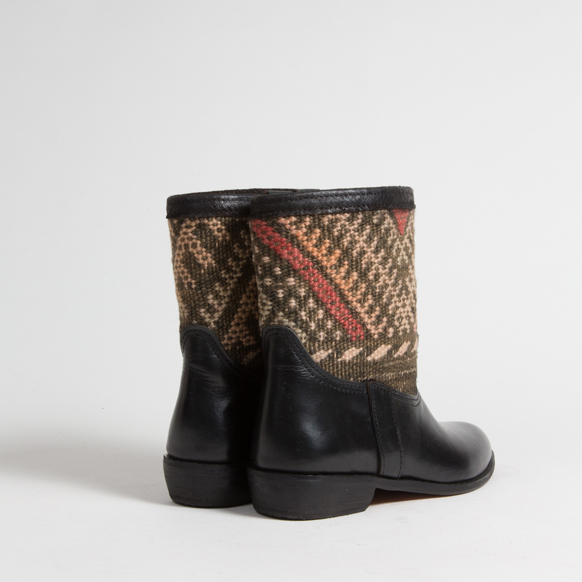 Bottines Kilim cuir mababouche artisanales (Réf. RPN11-38)