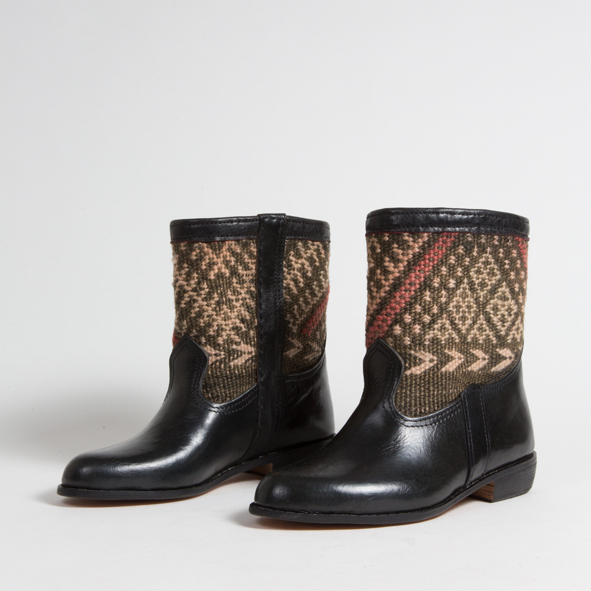 Bottines Kilim cuir mababouche artisanales (Réf. RPN12-38)