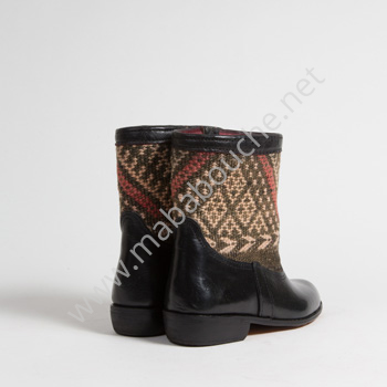 Bottines Kilim cuir mababouche authentiques et éthiques (Réf. RPN12-38)