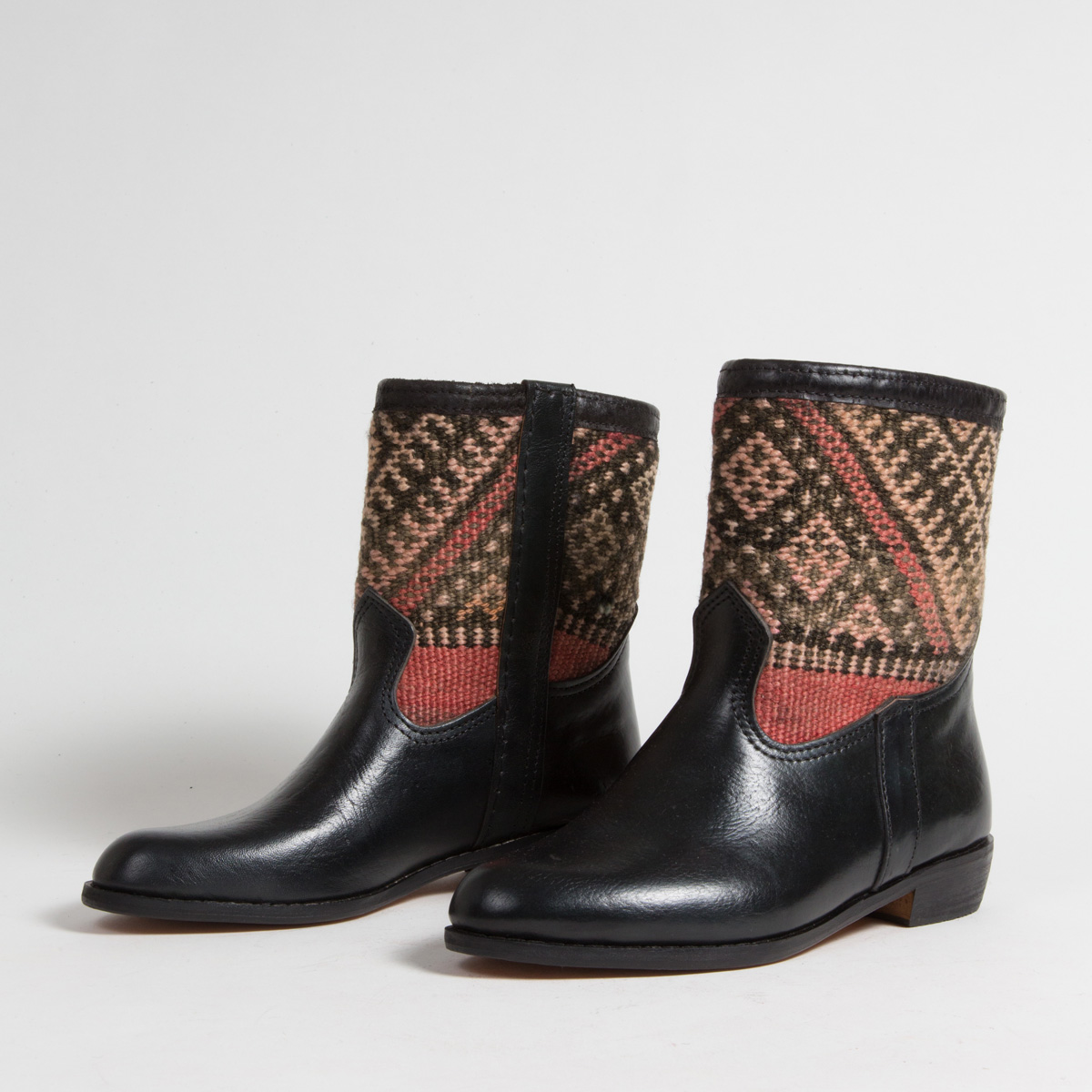 Bottines Kilim cuir mababouche artisanales (Réf. RPN13-39)