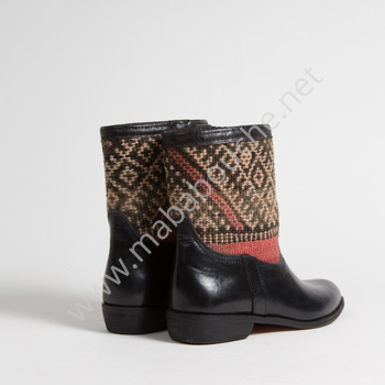 Bottines Kilim cuir mababouche authentiques et éthiques (Réf. RPN13-39)