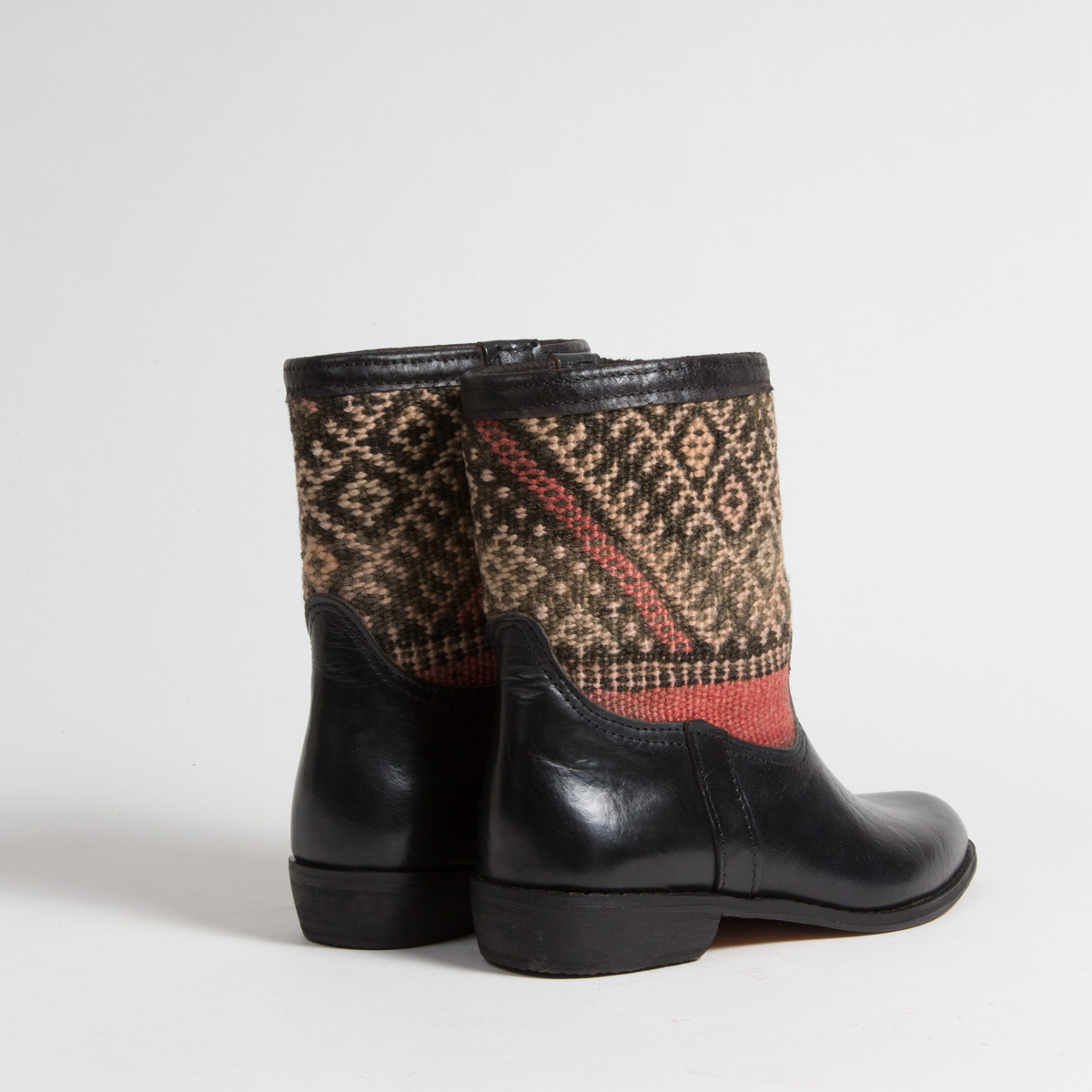 Bottines Kilim cuir mababouche artisanales (Réf. RPN13-39)