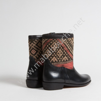 Bottines Kilim cuir mababouche authentiques et éthiques (Réf. RPN14-39)