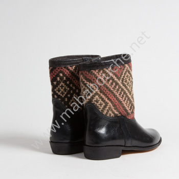 Bottines Kilim cuir mababouche authentiques et éthiques (Réf. RPN15-39)