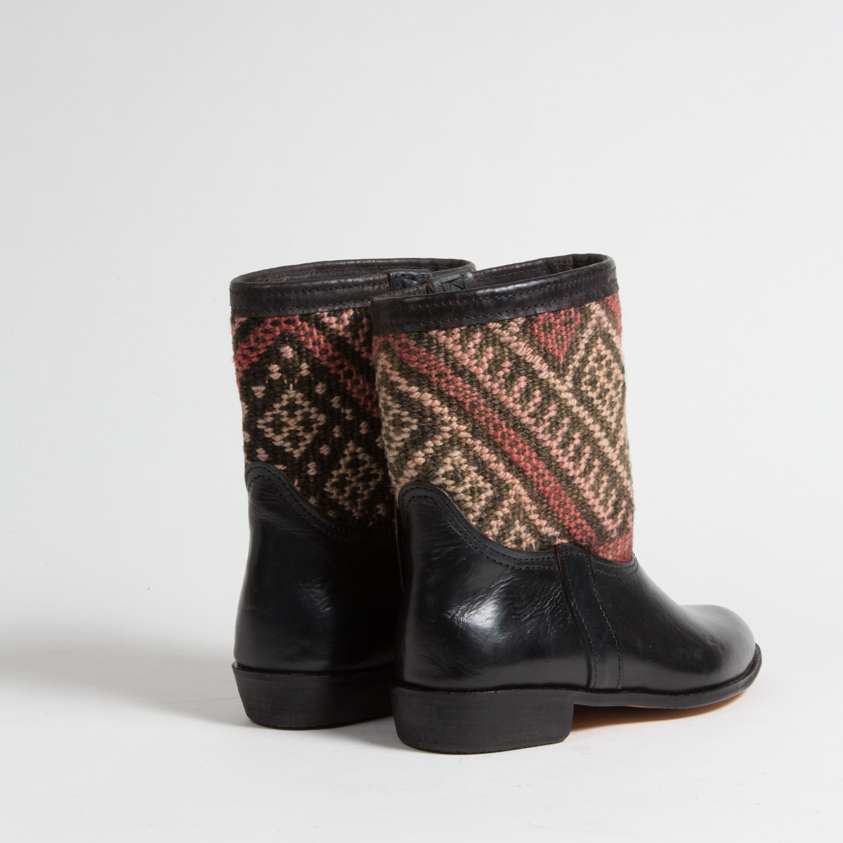 Bottines Kilim cuir mababouche artisanales (Réf. RPN15-39)