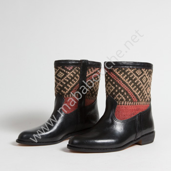 Bottines Kilim cuir mababouche authentiques et éthiques (Réf. RPN16-39)