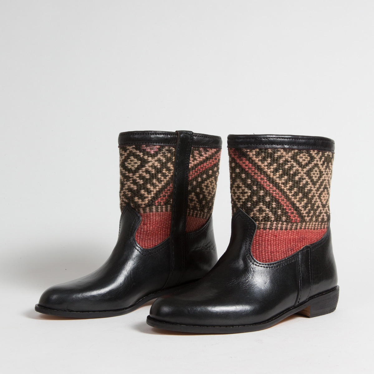 Bottines Kilim cuir mababouche artisanales (Réf. RPN16-39)