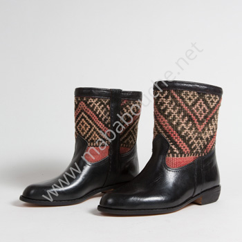 Bottines Kilim cuir mababouche authentiques et éthiques (Réf. RPN17-39)