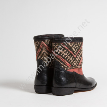 Bottines Kilim cuir mababouche authentiques et éthiques (Réf. RPN17-39)