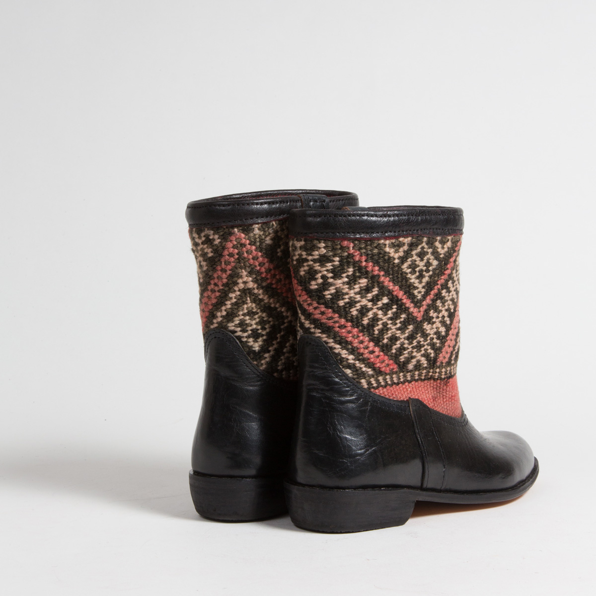 Bottines Kilim cuir mababouche artisanales (Réf. RPN17-39)