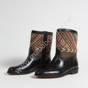 Bottines Kilim cuir mababouche authentiques et éthiques (Réf. RPN18-39)