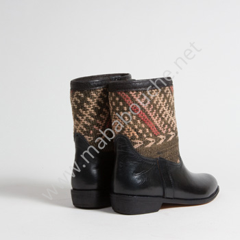 Bottines Kilim cuir mababouche authentiques et éthiques (Réf. RPN18-39)