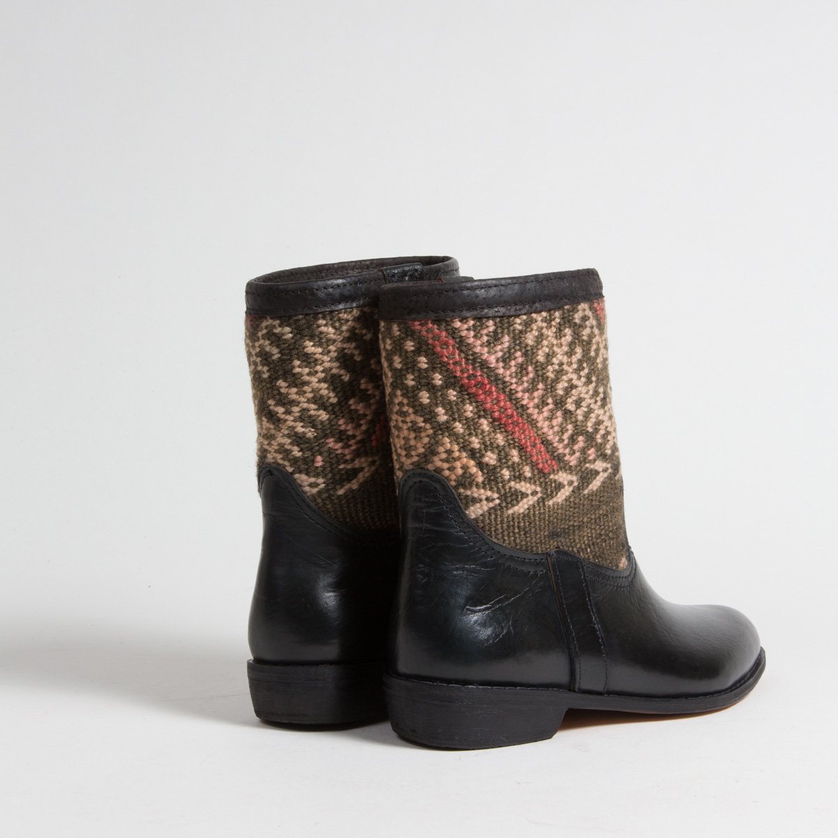 Bottines Kilim cuir mababouche artisanales (Réf. RPN18-39)