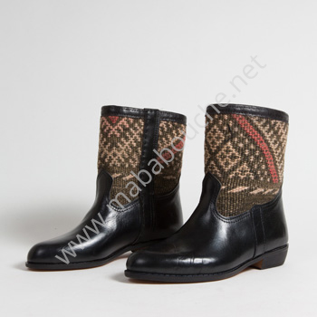 Bottines Kilim cuir mababouche authentiques et éthiques (Réf. RPN19-39)