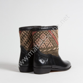 Bottines Kilim cuir mababouche authentiques et éthiques (Réf. RPN19-39)