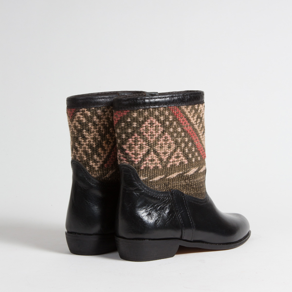 Bottines Kilim cuir mababouche artisanales (Réf. RPN19-39)