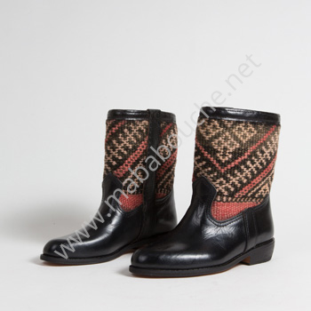 Bottines Kilim cuir mababouche authentiques et éthiques (Réf. RPN2-36)