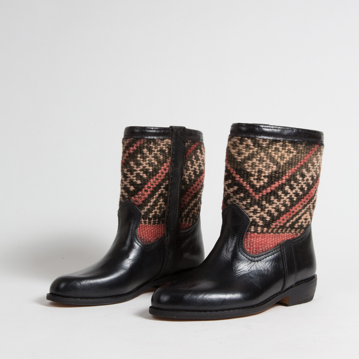 Bottines Kilim cuir mababouche artisanales (Réf. RPN2-36)