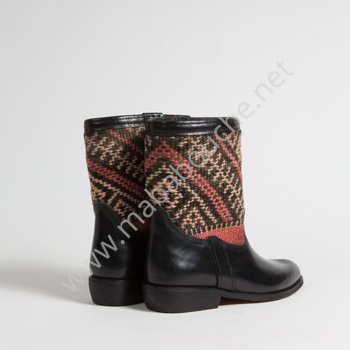 Bottines Kilim cuir mababouche authentiques et éthiques (Réf. RPN2-36)