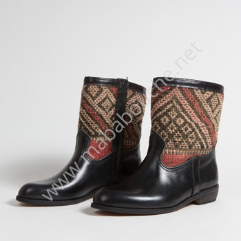 Bottines Kilim cuir mababouche authentiques et éthiques (Réf. RPN20-40)