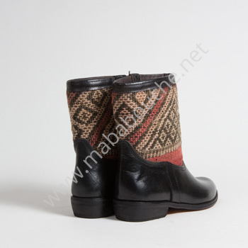 Bottines Kilim cuir mababouche authentiques et éthiques (Réf. RPN20-40)