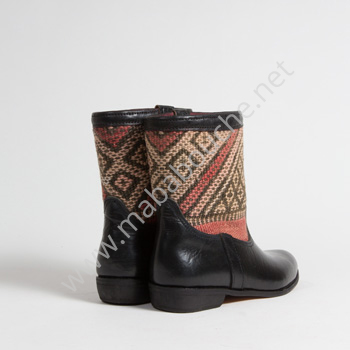 Bottines Kilim cuir mababouche authentiques et éthiques (Réf. RPN21-40)