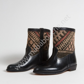 Bottines Kilim cuir mababouche authentiques et éthiques (Réf. RPN22-40)