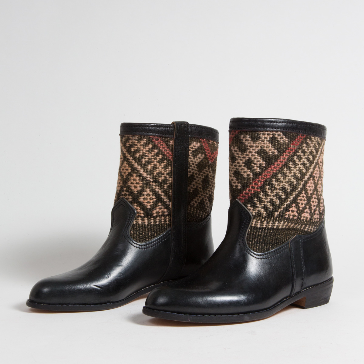 Bottines Kilim cuir mababouche artisanales (Réf. RPN22-40)