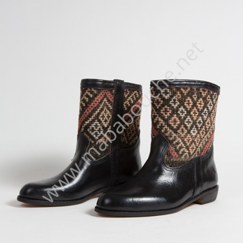 Bottines Kilim cuir mababouche authentiques et éthiques (Réf. RPN23-40)