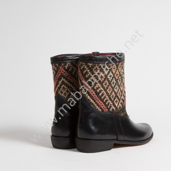 Bottines Kilim cuir mababouche authentiques et éthiques (Réf. RPN23-40)