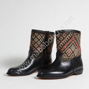 Bottines Kilim cuir mababouche authentiques et éthiques (Réf. RPN24-40)